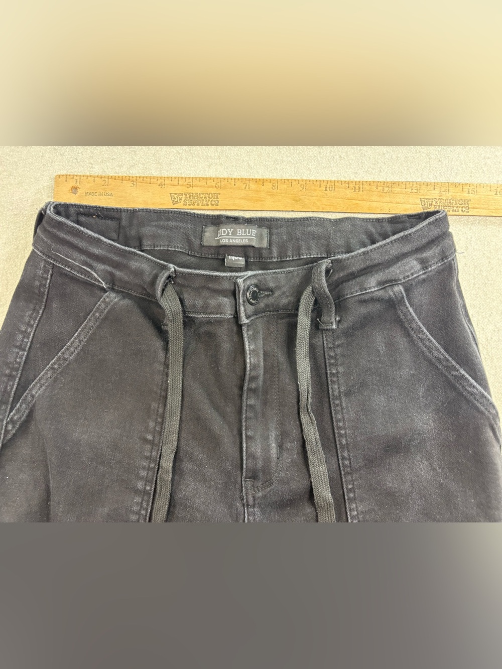 Judy Blue Black Jogger Jeans Women’s 11/30 High Rise Drawstring Stretch Denim - Picture 4 of 8